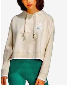 Adidas Originals Cropped Hoodie Raw White SIZE MEDIUM